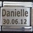 Personalised any name with date of birth - laser 9mm charm